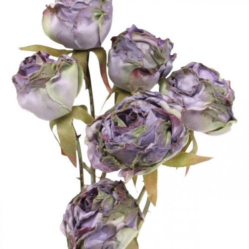 Floristik24 Rosa Ramo Flor de Seda Arte Decoração de Mesa Rosa Roxo Antigo L53cm