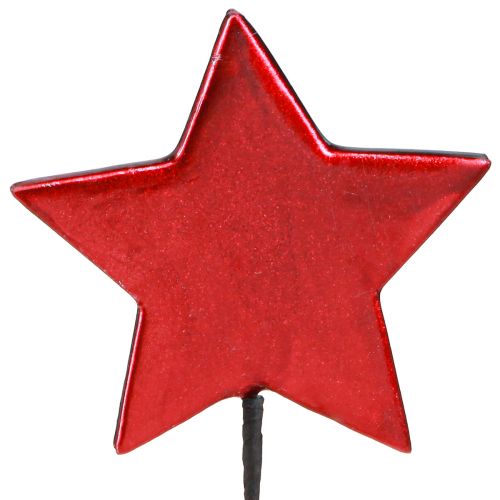 Floristik24 Plugue decorativo estrela Natal vermelho Ø7cm – 2ª escolha – 24 un