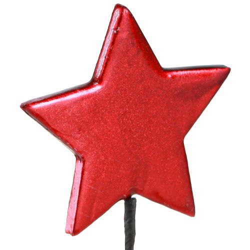 Floristik24 Plugue decorativo estrela Natal vermelho Ø7cm – 2ª escolha – 24 un