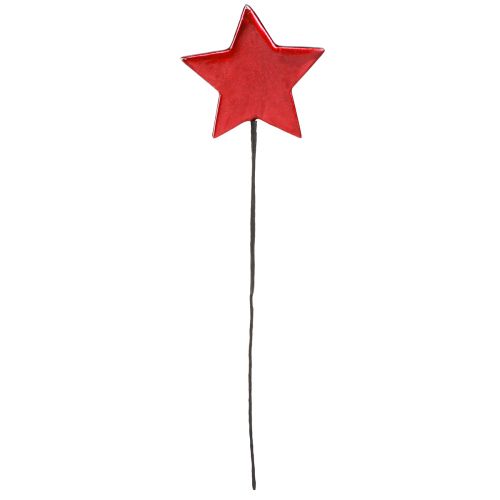 Floristik24 Plugue decorativo estrela Natal vermelho Ø7cm – 2ª escolha – 24 un