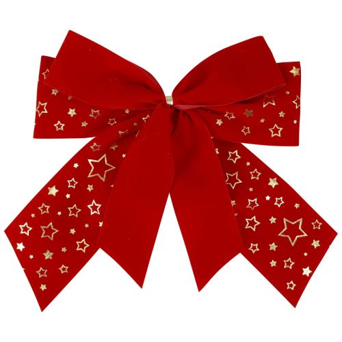 Laço vermelho estrelas de Natal laço decorativo para área externa 21 cm 2 peças