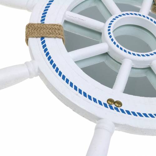 Floristik24 Espelho decorativo do volante branco Ø40cm