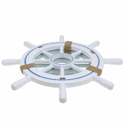 Floristik24 Espelho decorativo do volante branco Ø40cm