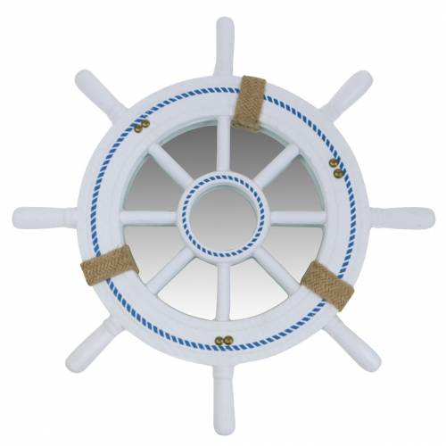Floristik24 Espelho decorativo do volante branco Ø40cm