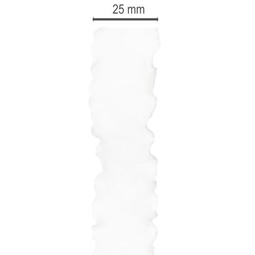 Fita de organza branca com babados, fita decorativa, 25 mm de largura, 10 m de comprimento. | Floristik24.pt
