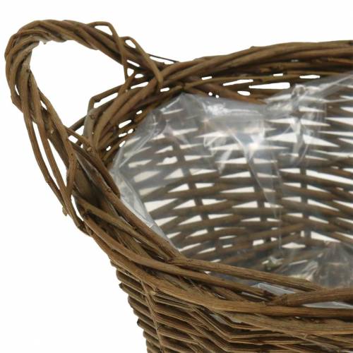 Floristik24 Cesto redondo feito de ramos de salgueiro Cesto de Páscoa castanho Ø19cm