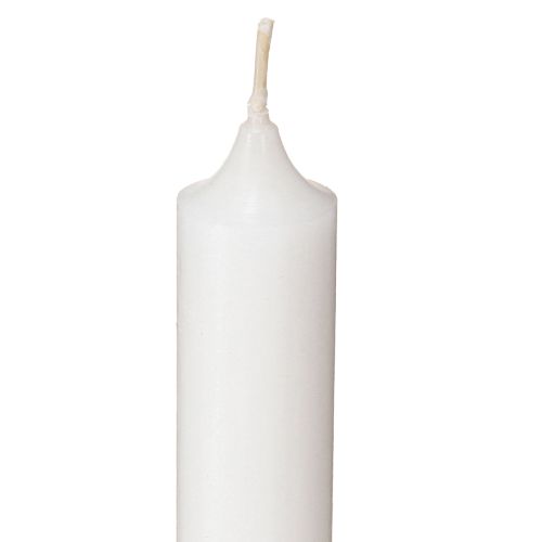 Itens Velas rústicas brancas com base cone 350/28mm 4 pcs
