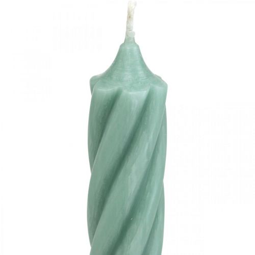 Velas rústicas, cor sólida, verde, 350/28mm, 4 peças