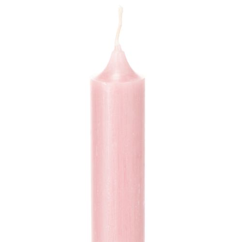 Velas rústicas cônicas, cor sólida rosa, 350/28 mm, pacote com 4 unidades. | Floristik24.pt