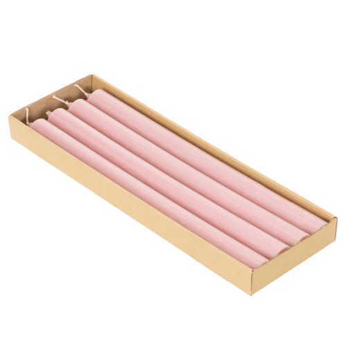 Velas rústicas cônicas, cor sólida rosa, 350/28 mm, pacote com 4 unidades. | Floristik24.pt