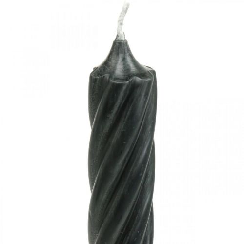 Itens Velas rústicas, velas em bastão, cor sólida preta, 350/28 mm, 4 peças