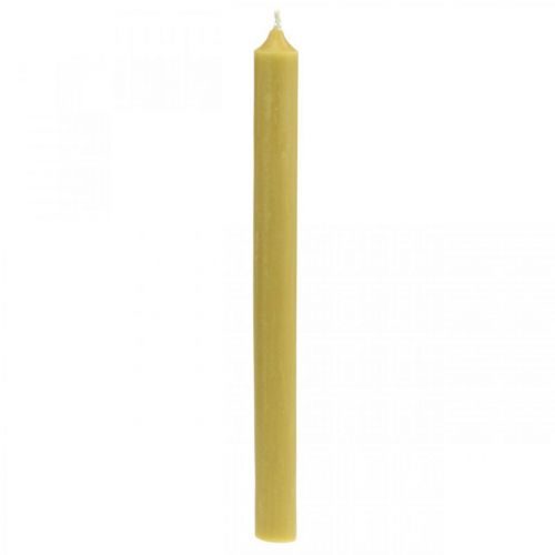 Floristik24 Velas rústicas velas altas cor sólida amarelo 350/28mm 4 un