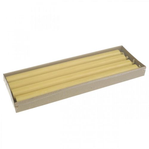 Floristik24 Velas rústicas velas altas cor sólida amarelo 350/28mm 4 un