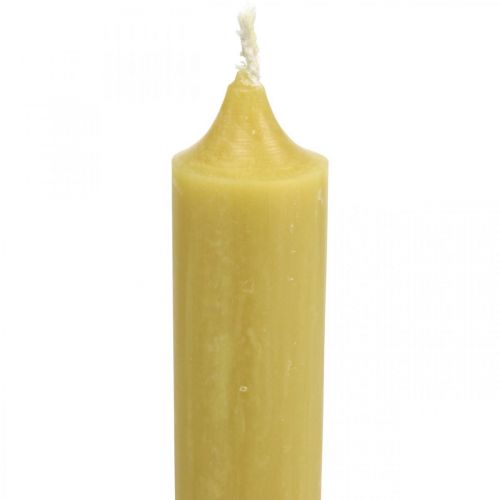 Floristik24 Velas rústicas velas altas cor sólida amarelo 350/28mm 4 un