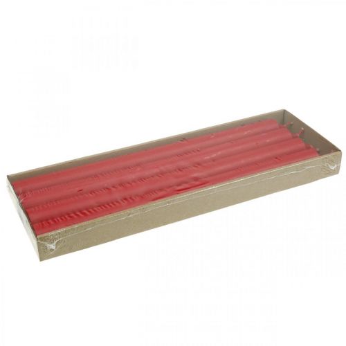 Floristik24 Velas rústicas velas altas em bastão vermelho sólido 350/28mm 4 un