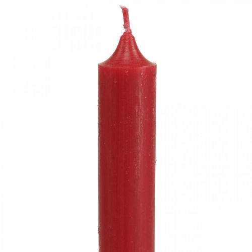 Floristik24 Velas rústicas velas altas em bastão vermelho sólido 350/28mm 4 un