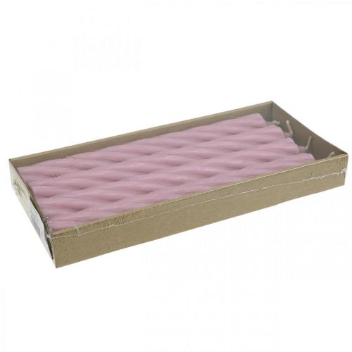 Itens Velas rústicas em bastão tingidas de rosa 250/28mm 4 un