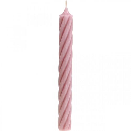 Itens Velas rústicas em bastão tingidas de rosa 250/28mm 4 un