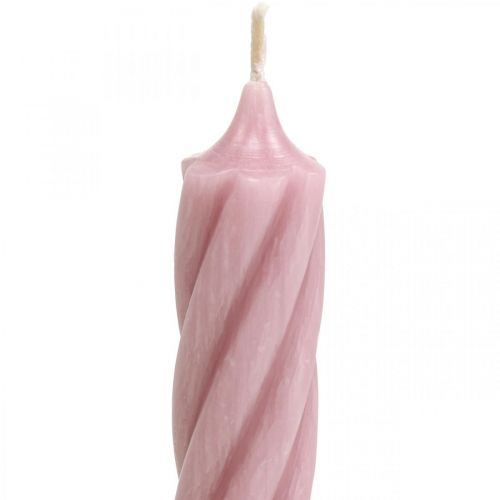Itens Velas rústicas em bastão tingidas de rosa 250/28mm 4 un