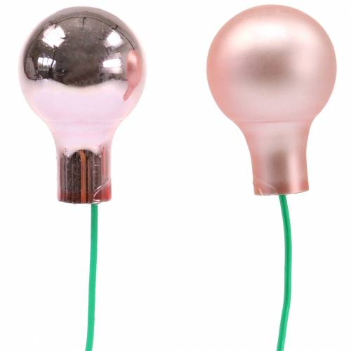 Floristik24 Bagas espelhadas rosa fosco/brilhante 1,5cm 140p