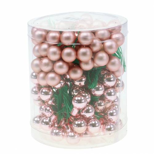 Floristik24 Bagas espelhadas rosa fosco/brilhante 1,5cm 140p