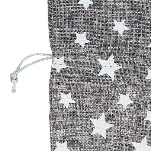 Floristik24 Saco de Estrelas Ø23cm Alt.35cm Cinza