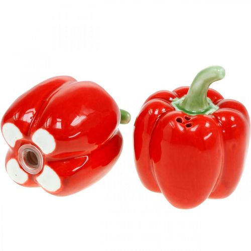 Floristik24 Shaker de especiarias páprica, decoração de cerâmica, conjunto saleiro e pimenta, decoração de mesa, Ø6cm