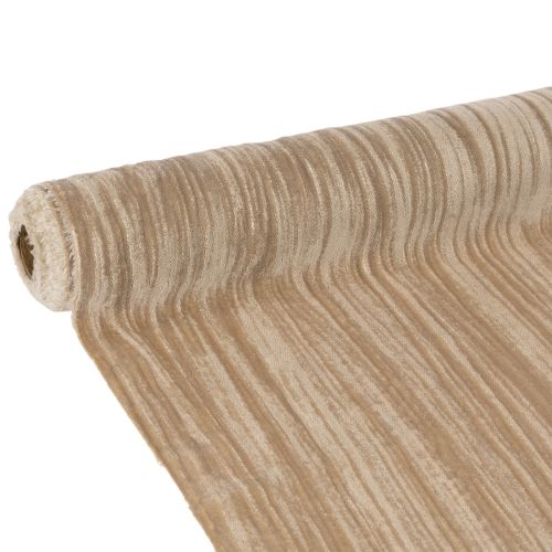 Caminho de mesa em veludo com fita amassada, 25 cm x 2 m