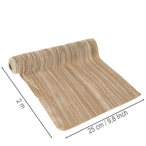 Caminho de mesa em veludo com fita amassada, 25 cm x 2 m | Floristik24.pt