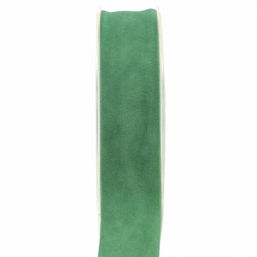 Fita de veludo verde 25mm 7m
