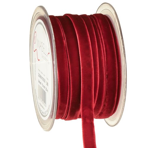 Fitas decorativas de fita de veludo Fita de veludo Bordeaux 10mm 20m