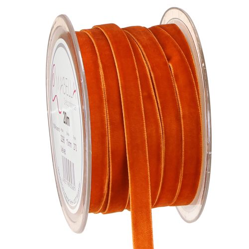 Fita de veludo fita decorativa veludo laranja escuro 10mm 20m