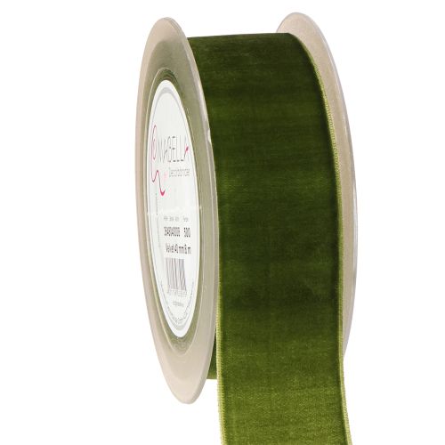 Floristik24 Fita de veludo fita decorativa fita de tecido veludo verde escuro 40mm 8m