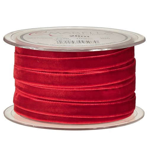 Itens Fita de veludo fita decorativa Fita de veludo vermelha 10mm 20m