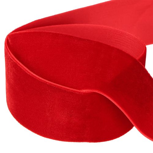 Itens Fita de veludo para presente, fita decorativa de veludo vermelho 40mm 8m