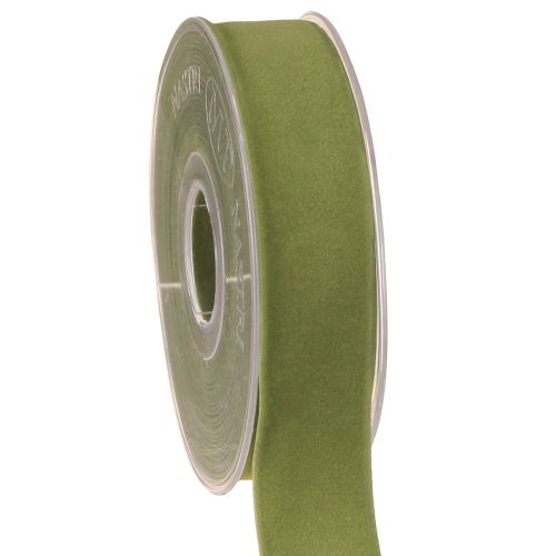 Fita de veludo verde musgo 25mm 7m