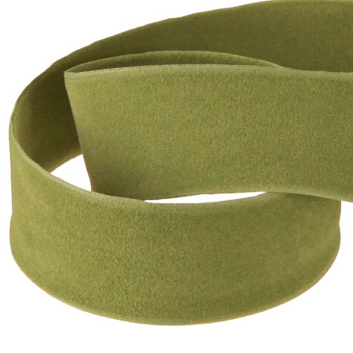 Itens Fita de veludo verde musgo 25mm 7m