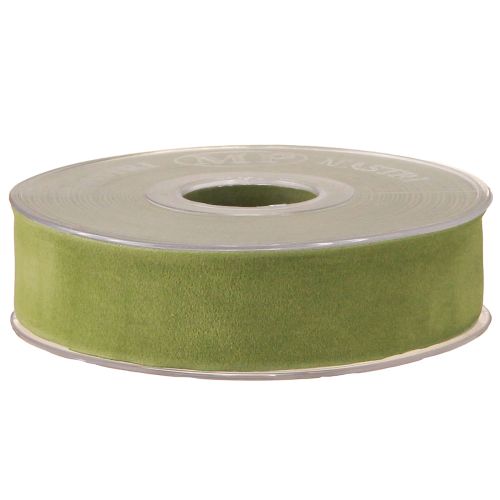 Itens Fita de veludo verde musgo 25mm 7m
