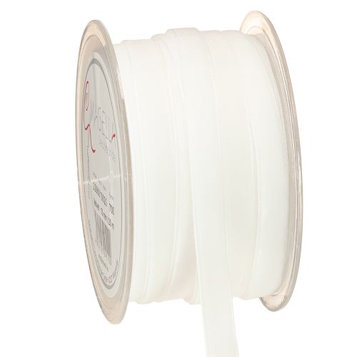 Fita de veludo branca fita decorativa fita de presente branca 10mm 20m