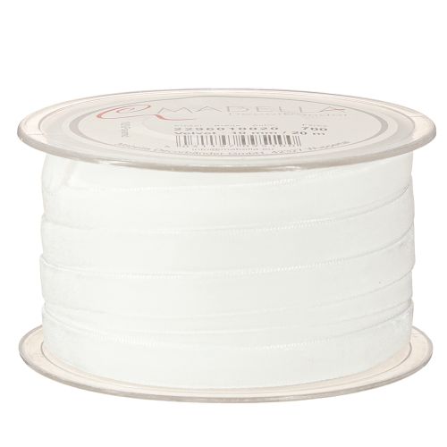 Itens Fita de veludo branca fita decorativa fita de presente branca 10mm 20m