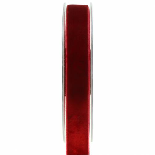 Floristik24 Fita de veludo vermelho escuro 20mm 10m