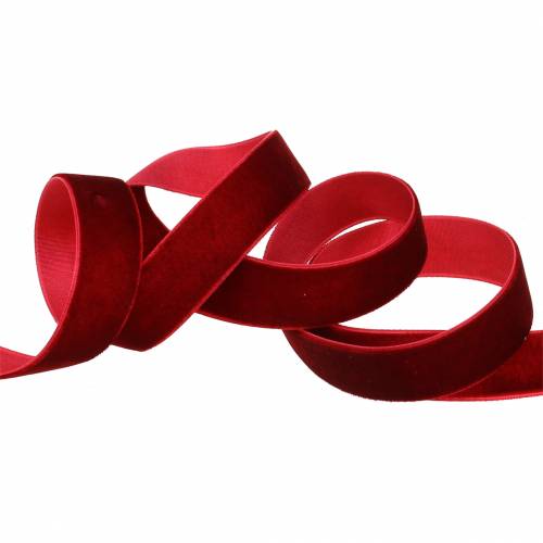 Itens Fita de veludo vermelho escuro 20mm 10m