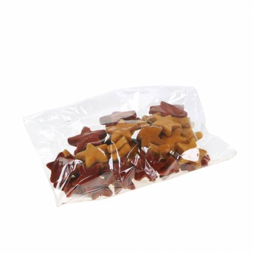 Floristik24 Decoração dispersa mix estrela curry flocado, rooibos 4cm/5cm 40 un