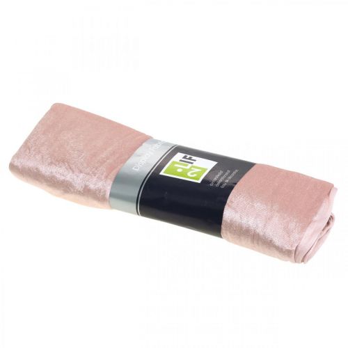 Floristik24 Tecido decorativo Veludo Decoração de mesa de veludo rosa antigo 140×300cm