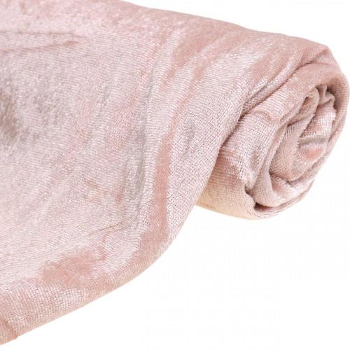 Floristik24 Tecido decorativo Veludo Decoração de mesa de veludo rosa antigo 140×300cm