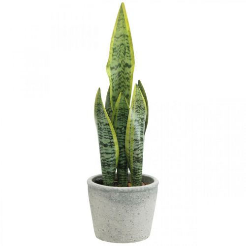 Floristik24 Cânhamo de arco artificial, planta verde em vaso, Sansevieria H39cm Ø12cm