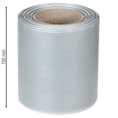 Itens Fita de cetim prateada para coroas de flores, 100 mm de largura, 25 m de comprimento, para coroas de flores fúnebres, coroas memoriais e aniversários, resistente às intempéries e compostável.