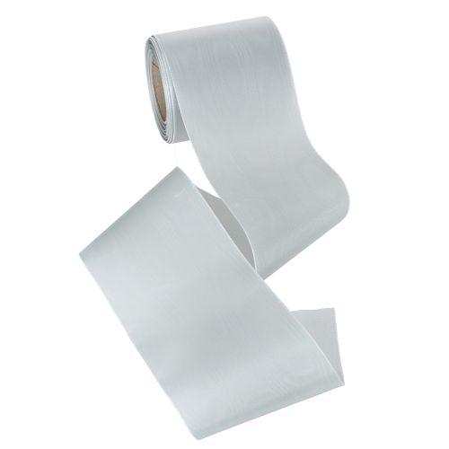 Itens Fita de cetim prateada para coroas de flores, 100 mm de largura, 25 m de comprimento, para coroas de flores fúnebres, coroas memoriais e aniversários, resistente às intempéries e compostável.