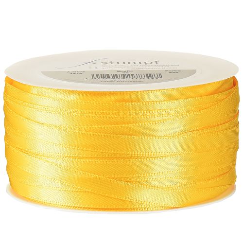 Itens Fita de cetim para presente, fita amarela estreita, fita decorativa 6mm 50m