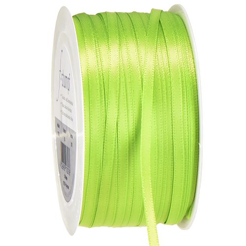 Fita de presente de fita de cetim verde claro cetim duplo 3mm 50m